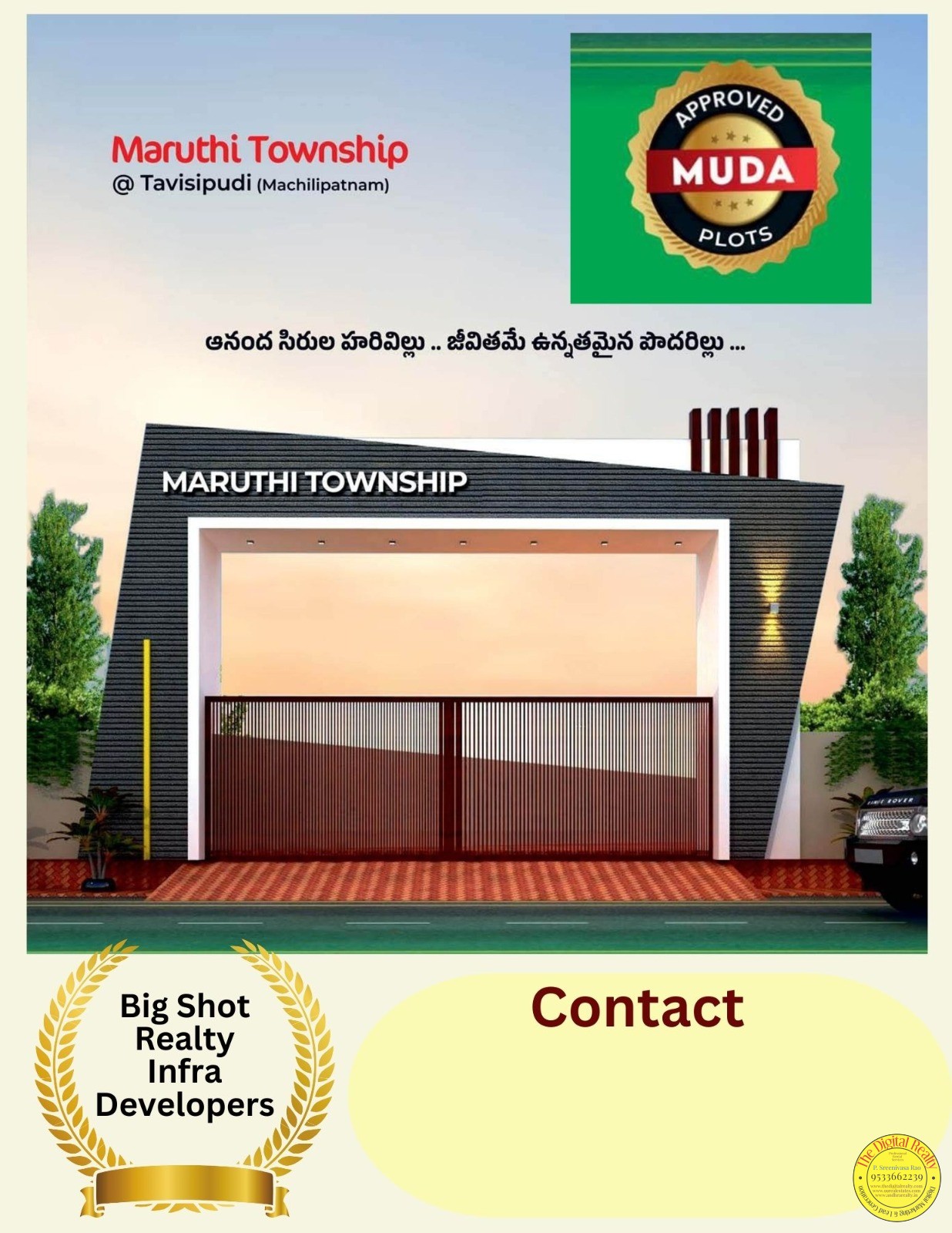 Plot for sale in Machilipatnam Port, Maruthi Townships, Tavisipudi, Krishna Distirct