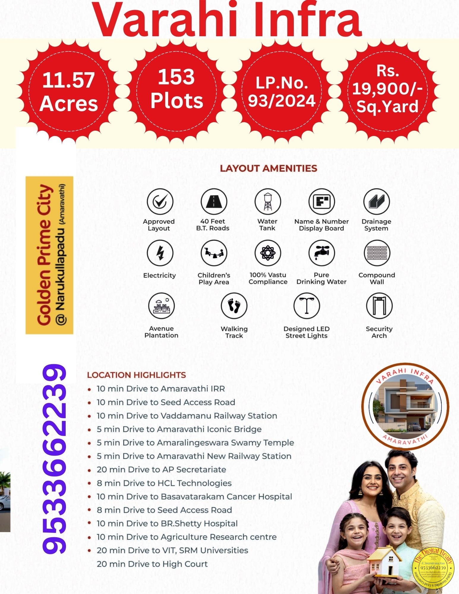 Plot for sale in Narukullapadu, Amaravathi, Golden Prime City