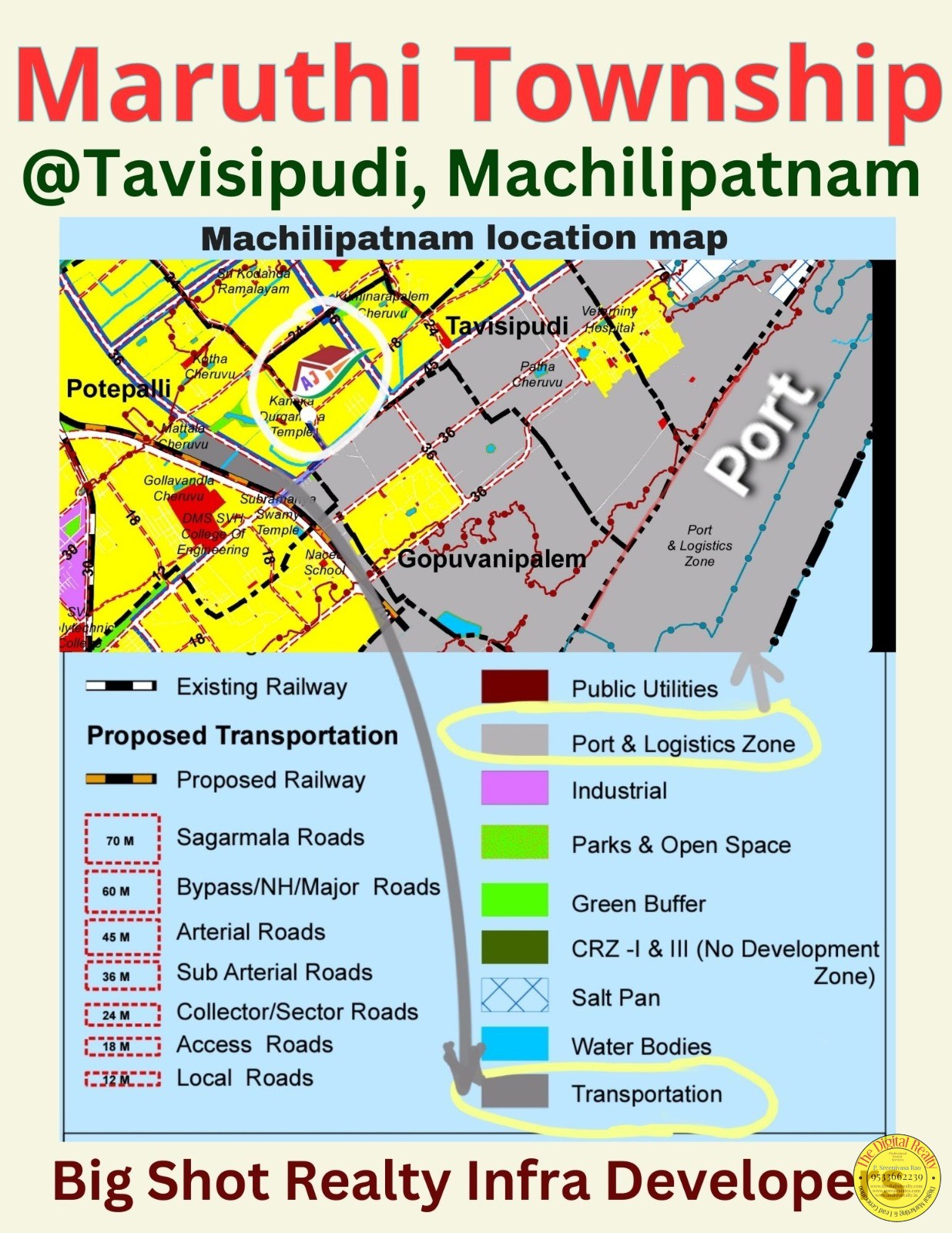 Plot for sale in Machilipatnam Port, Maruthi Townships, Tavisipudi, Krishna Distirct