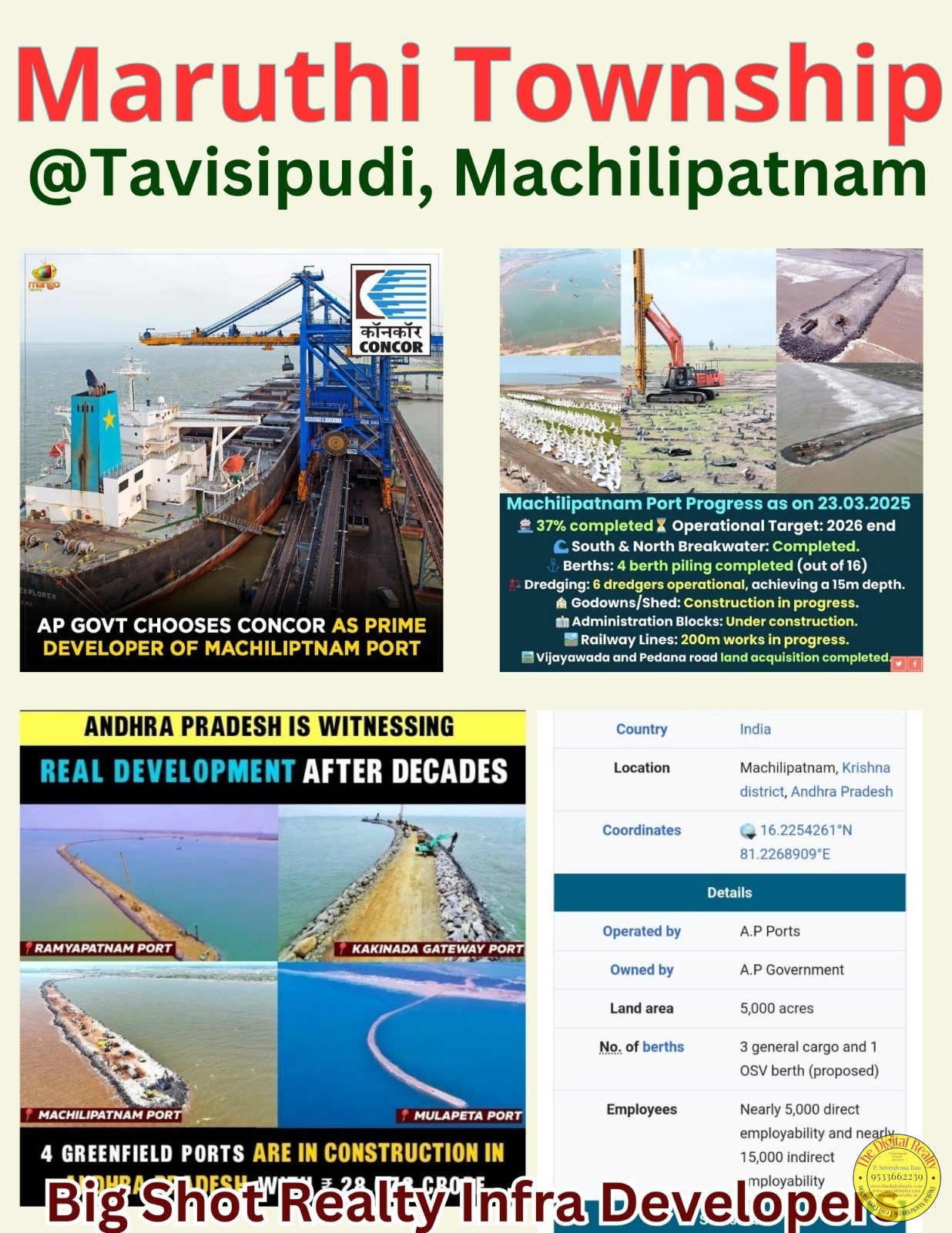 Plot for sale in Machilipatnam Port, Maruthi Townships, Tavisipudi, Krishna Distirct