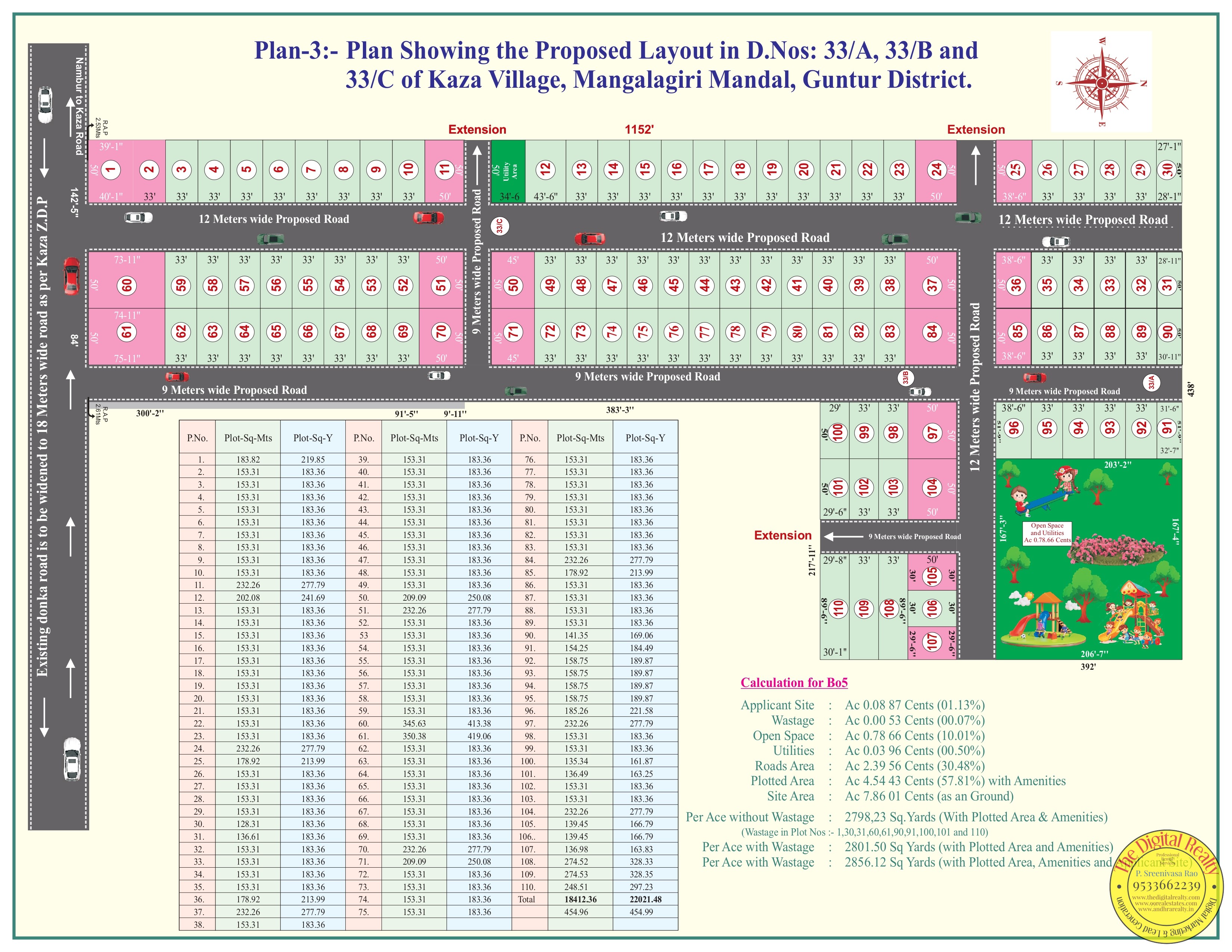 CRDA Approved Venture in Kaza – Paradise Plots by Karthikeya Reality
