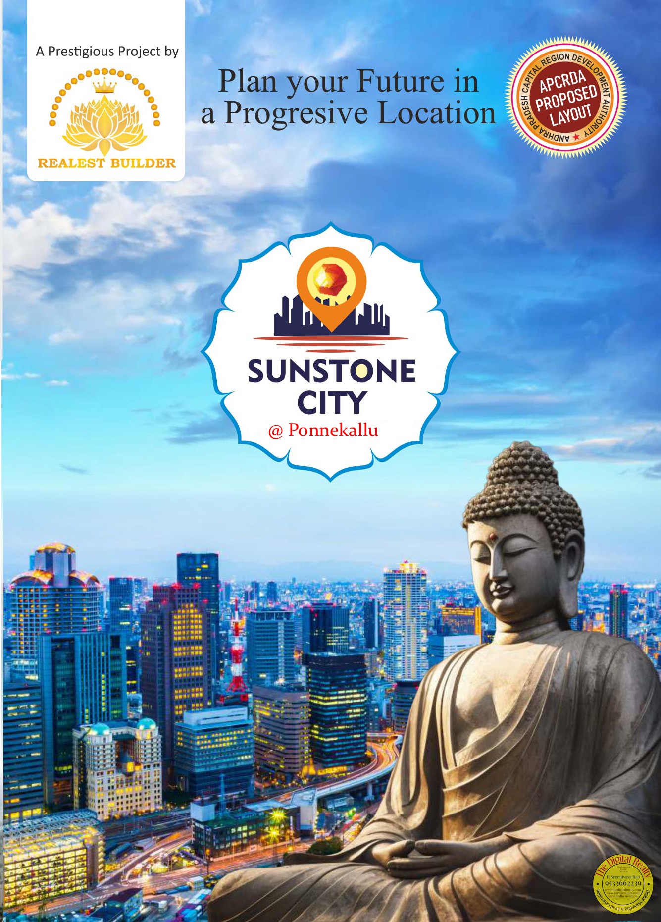 Plots for sale in Ponnekallu, Amaravathi, Sun Stone City
